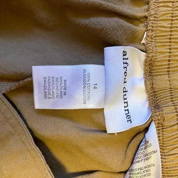 Alfred Dunner Cotton Tan Casual Pull On Pants Women Size 14 Pockets - Picture 5 of 8